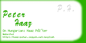 peter haaz business card